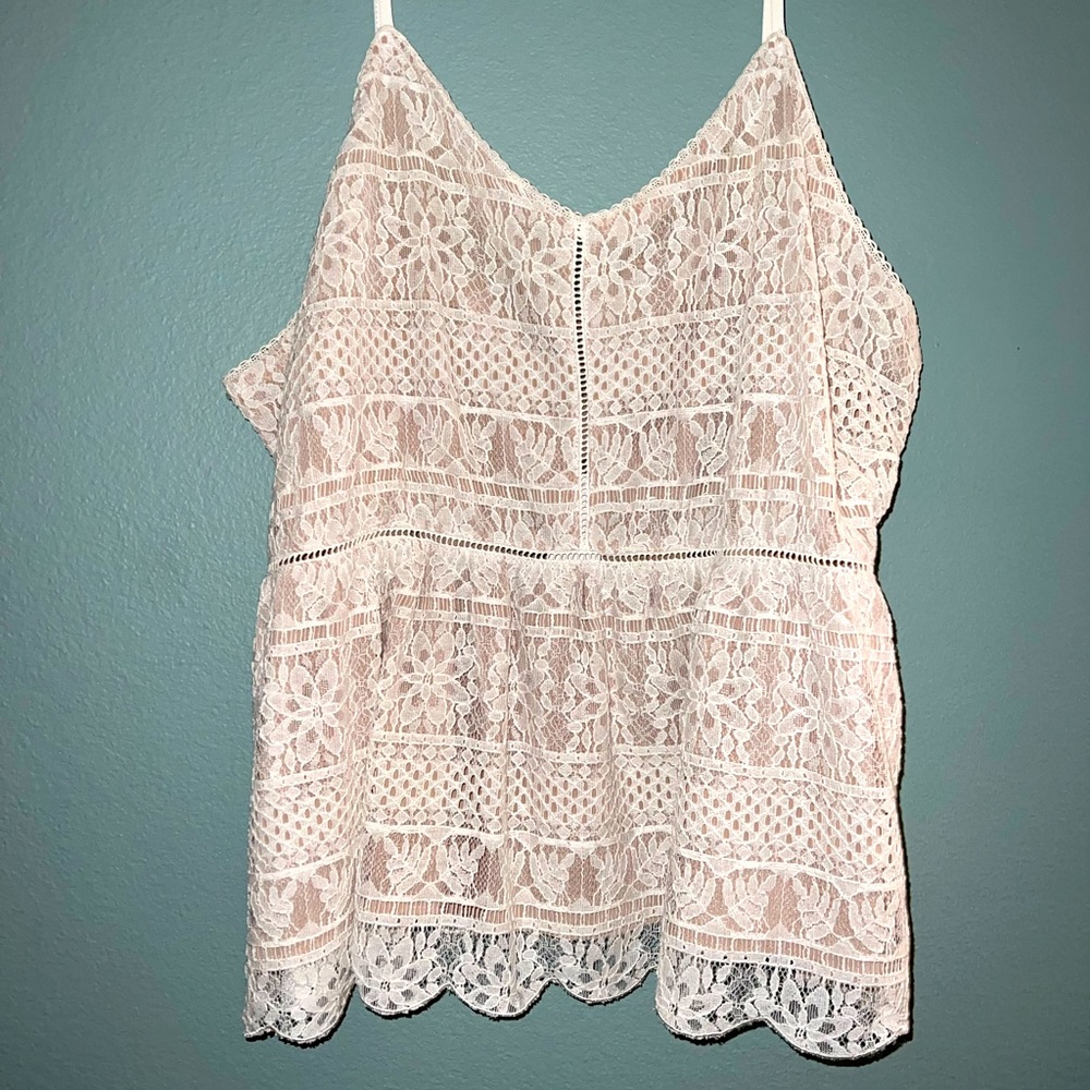 Cream lace tank top